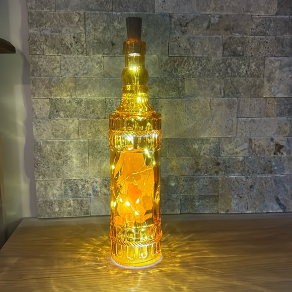 HAND CRAFTED - Hand Painted - Fall Light up Bottle - Gnome Glass Decanters - Picture 3 of 5